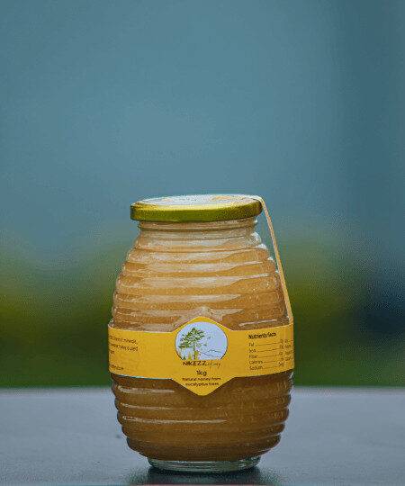 1kg natural honey eucalypltus glass